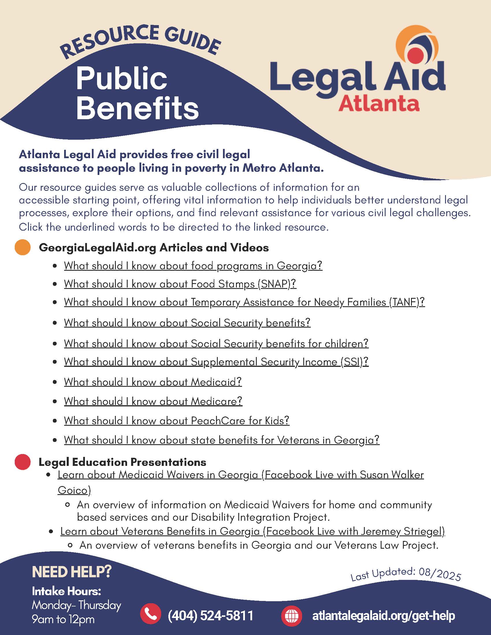 Resource Guide: Public Benefits Resource Guide: Public Benefits in English